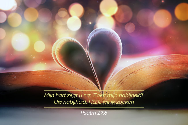 Mijn hart zegt u na: ‘Zoek mijn nabijheid!’ Uw nabijheid, HEER, wil ik zoeken